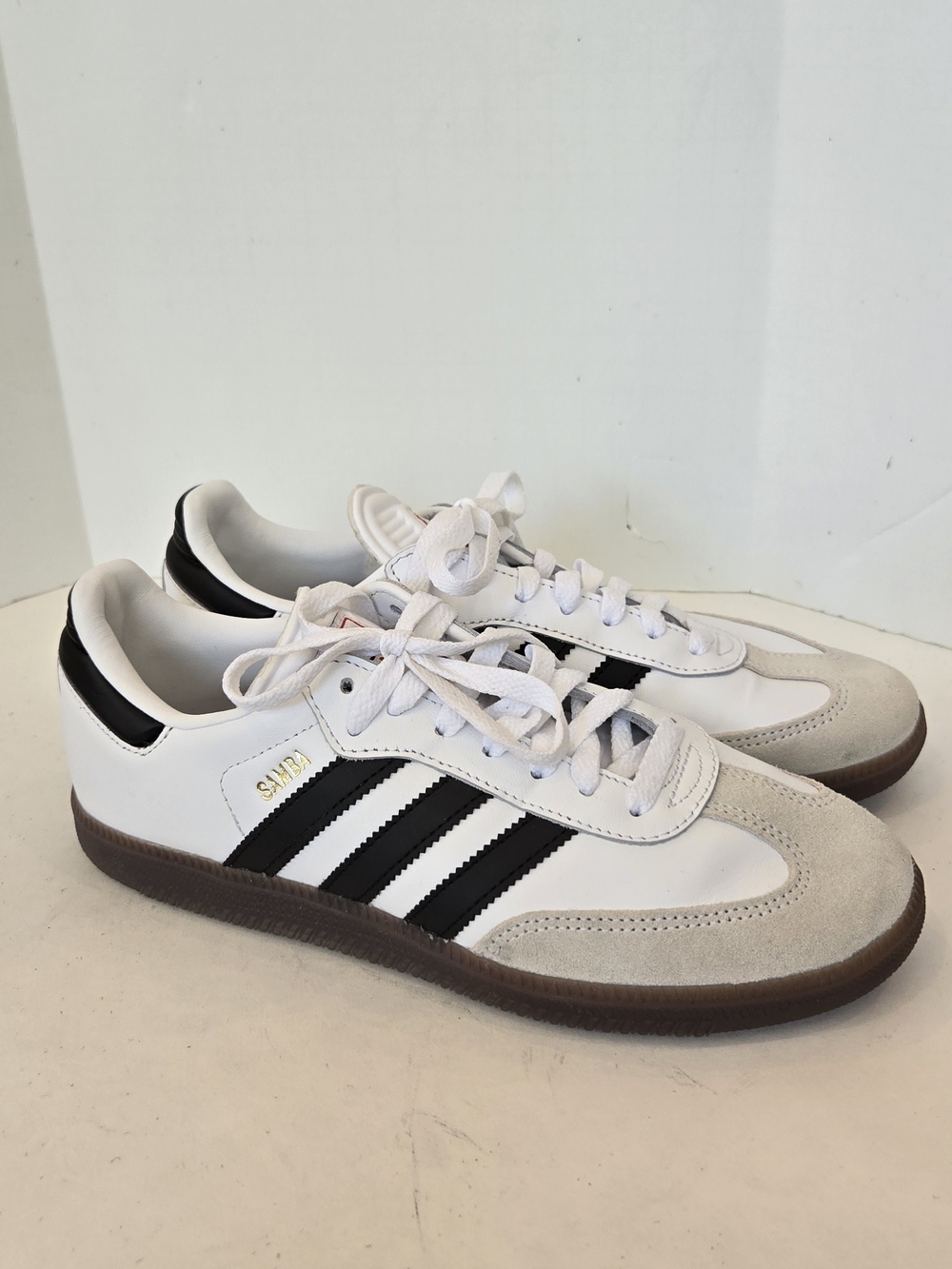 adidas Samba White Sneakers with Black Stripes
